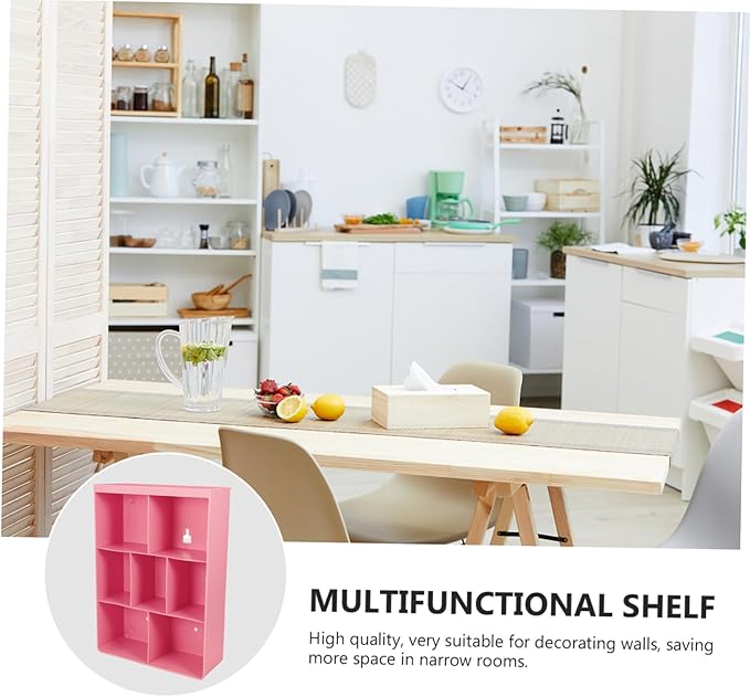 BESTYASH 1Pc Wall Mounted Storage Rack No Drilling Adhesive Shelf for Bathroom Kitchen Bedroom Material for Organizing Cups Bottles Cans