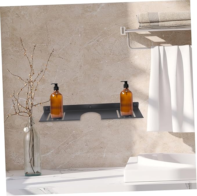 Hemobllo Over Sink Bathroom Shelf No Drill Wall-Mounted Organizer for Easy Access to Toiletries Construction for Bathroom and Kitchen Use Space-Saving Design