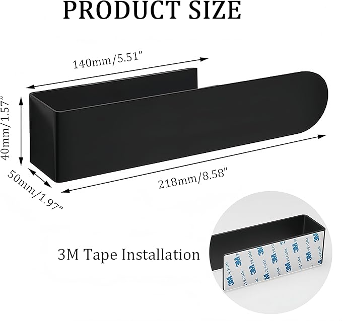 SEIDO Hand Towel Holder, Heavy Duty Self Adhesive Towel Bar ?€? No Drill Stick on Wall, SUS 304 Stainless Steel Towel Rack for Small Bathroom, Kitchen, RV, Matte Black