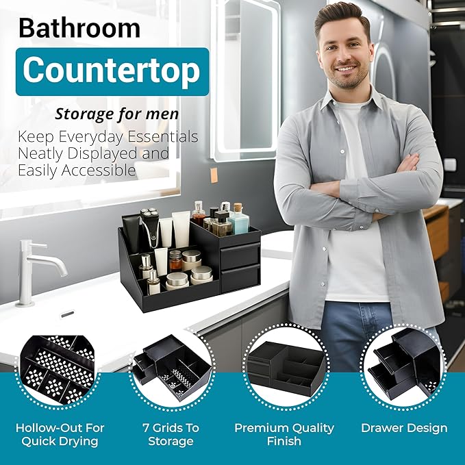 Cologne Organizer for Men, Bathroom Countertop Organizer, Vanity Storage Shelf, Perfume & Cologne Stand, Dresser Rack, Organizador de Perfumes, Bedroom essentials, Birthday Gift for Men
