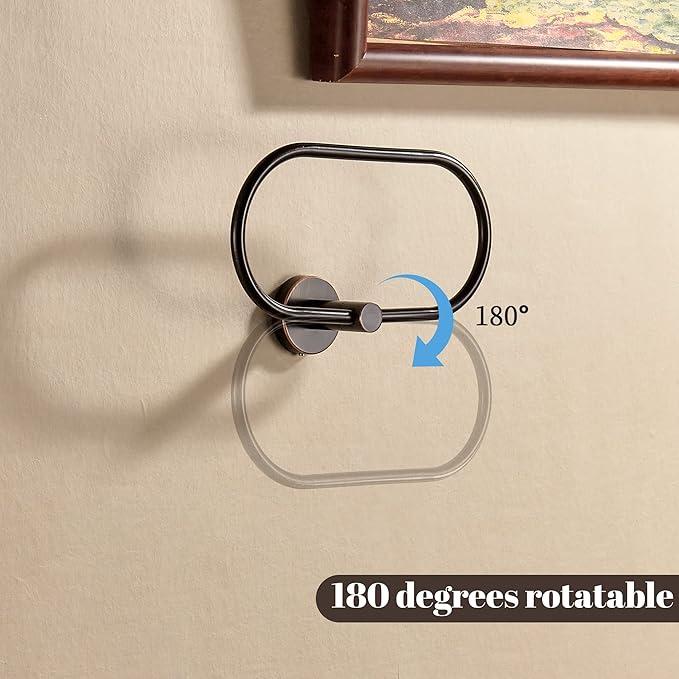 BigBig Home Bronze Towel Ring, Bathroom Towel Holder, Bath Oil Rubbed Hand Towel Rack Hanger Wall Mounted Farmhouse