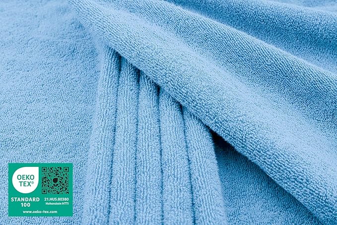 American Soft Linen 100% Cotton 600 GSM Turkish 40x80 Oversized Bath Towel Sheet, Extra Large Adult Towels for Bathroom, Sky Blue Bath Sheet