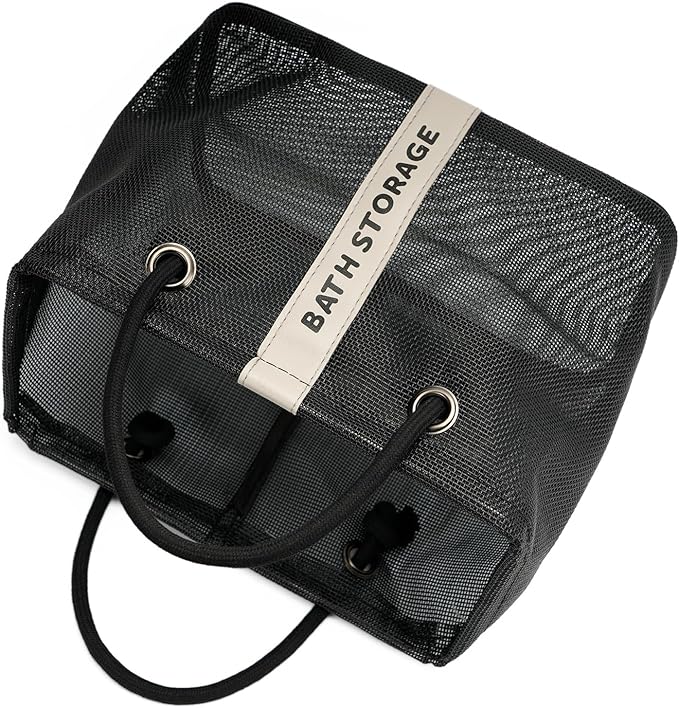 TOPASION Bath Storage Shower Caddy Organizer for Bathroom, College Dorm, Camp, Gym (Small Black)