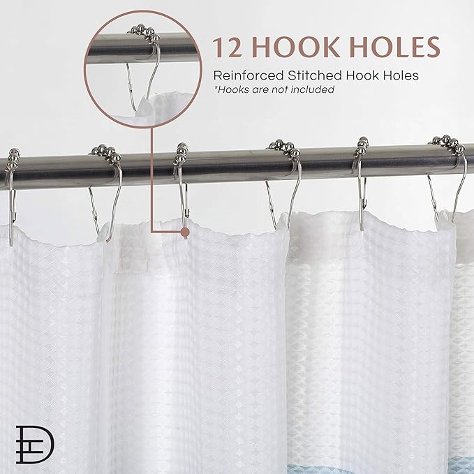 Dainty Home Waffle Weave Waterproof Shower Curtains for Bathroom Clearance, Natural Taupe 70" x 72", Clearance Shower Curtains, Bath Curtains, Shower Curtain Waterproof Fabric