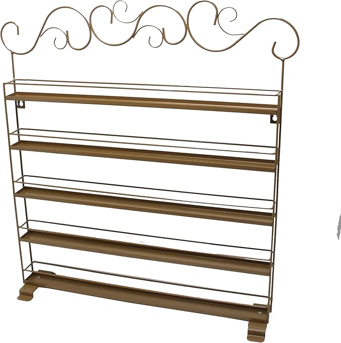 FixtureDisplays® Copper Metal Nail Polish Wall Mount Countertop Organizer Display Rack Essential Oil Rack 16034-COPPER