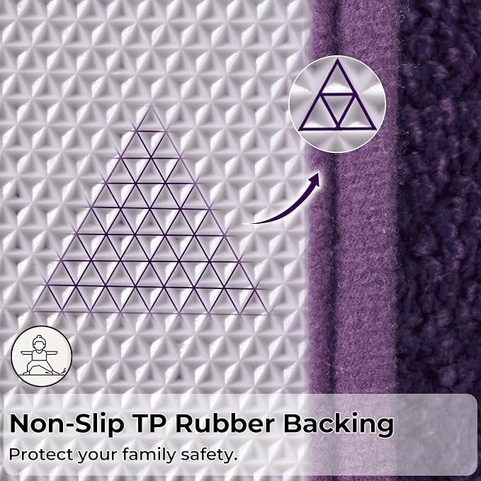 GRANNY SAYS Bathroom Rug Mat, 59" x 20" Bath Mats for Bathroom Non-Slip, Super Soft and Water Absorbent, Microfiber Bath Rugs, Machine Wash Dry, Large Bath Rugs for Floor, Purple