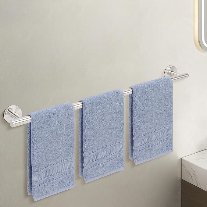 Livabber Bath Towel Bar, 304 Stainless Steel Towel Rack, Heavy Duty Towel Holder Wall Mounted for Bathroom/Kitchen, Usable Hanging Length-30 Inch, Total Length-33 Inch (Brushed Nickel)