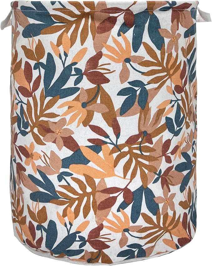 Merdes 19.7?€??€? Waterproof Foldable Laundry Hamper, Dirty Clothes Laundry Basket, Linen Bin Storage Organizer for Toy Collection (Plant Yellow)