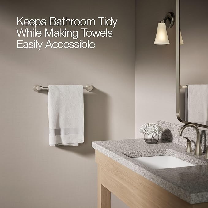 Kohler 27393-BN Simplice® 18" Towel bar, Vibrant Brushed Nickel