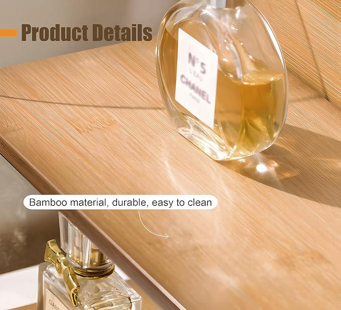 20 Inches Bamboo Cosmetic Organizer, Large Vanity Organizer, Makeup Organizer Countertop, Skincare Organizer Countertop