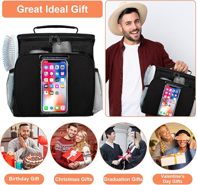 Dorm Room Essentials for Guys, Quick Dry Mesh Shower Caddy, Travel Toiletry Bag for Men and Women, Travel Cruise Ship Camping Essentials, Large Makeup Organizer for Full-Sized Toiletries Gifts for Men