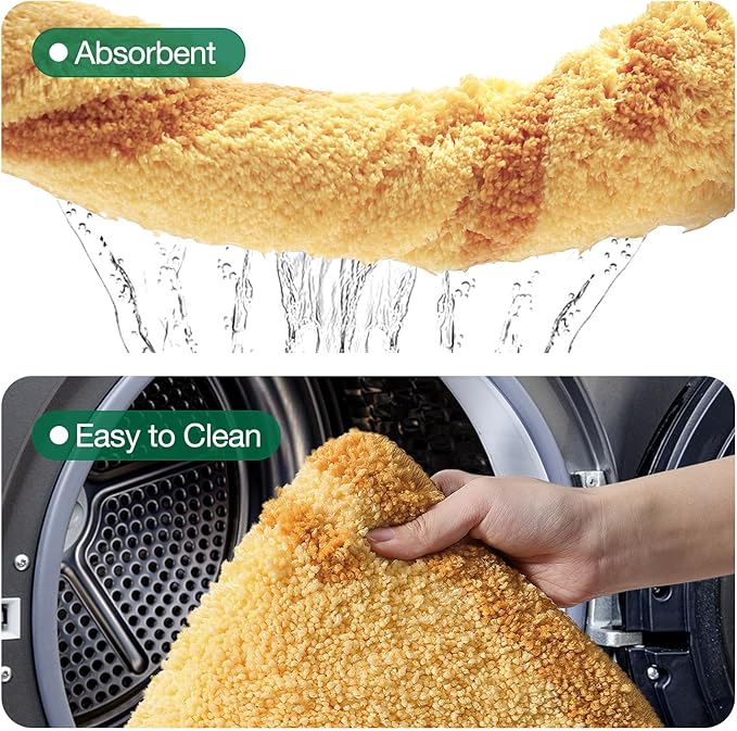LUMI Floral Bath Mat, Sunflower Bathroom Rug, Soft Plush Fluffy Yellow Bath Mat, Absorbent, Non-Slip for Bathroom, Kitchen Sink, Bedroom, Kid's Bedroom, and Living Room, 20"x36"