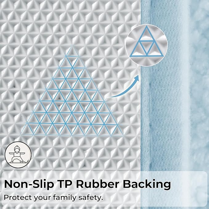 GRANNY SAYS Bathroom Rugs Non Slip, 24" x 36", Bath Rugs for Bathroom Washable, Bath Mats for Floor, Microfiber Bath Mat for Tub, Absorbent Bath Rugs for Shower Room, Pearl White