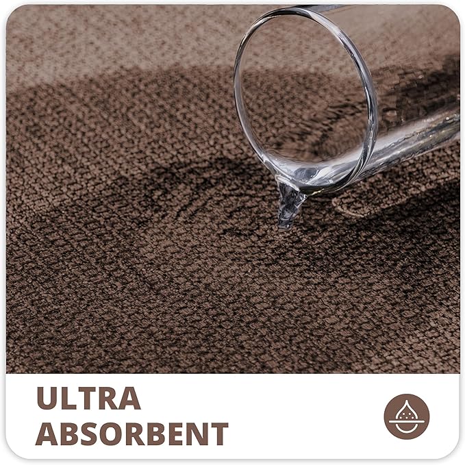 Bath Mat,Ultra Thin Bathroom Rugs,Rubber Bath Mats for Bathroom,No Slip Bath Rugs,Quick Dry,Machine Washable,Low Pile,Absorbent,Shower Outside,Sink,Home Decor Accessories.Brown,1'8"x2'8"(20x32inch)