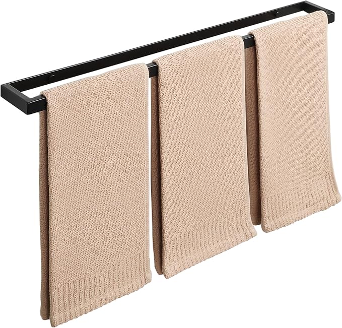 Alise Bath Towel Bar,Wall Mount 24 Inch Towel Holder,Towel Racks for Bathroom, Towel Rail for Lavatory,SUS304 Stainless Steel Hand Towel Hanger,Matte Black