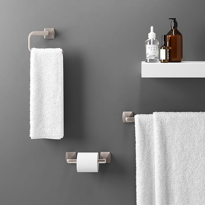 Pfister Bruxie Toilet Paper Holder, Bathroom Tissue Roll Holder, Wall-Mounted, Screw-in, Spot Defense Brushed Nickel Finish, BPHBIE0GS