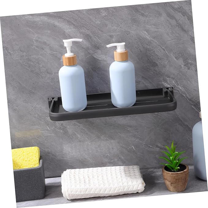 Healifty Bathroom Shelf Multifunctional Storage Metal Material Drainage Space-Saving Modern Design