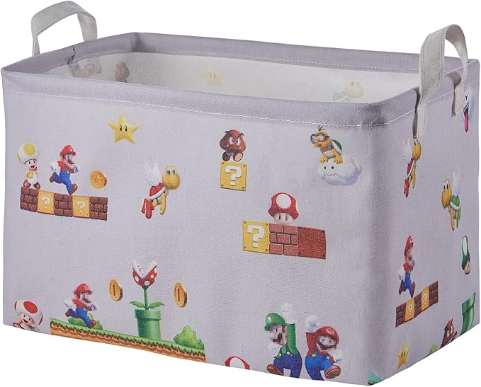 Super Storage Basket for Kids,Collapsible Baby Laundry Large Hamper,Waterproof Nursery Bedroom Decor,Brothers Dirty Clothes Basket ,Boys and Girls Birthday Gift Bag Toy Bin(Grey,Rectangular)