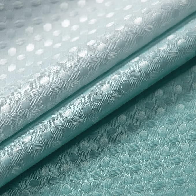 Mrs.Naturall Beach Shower Curtain for The Bathroom Waffle Weave Microfiber Fabric Ombre Ocean Shower Curtain for Coastal Bath Decor,Sea Aqua Green,36x72 Inch