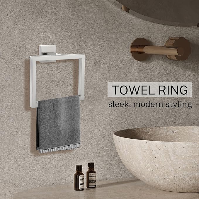 Brushed Nickel Towel Ring Towel Holder for Bathroom Bath Towel Hanger Stainless Steel Bathroom Hardware Accessories Wall-Mounted Towel Rack