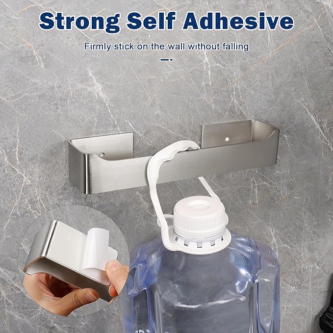 NearMoon Self Adhesive Hand Towel Holder/Towel Ring, Stainless Steel Hand Towel Bar Rustproof Stick on Wall-Towel Rack for Bathroom/Kitchen, Square Sticky and Wall Mounted (9 Inch, Brushed Nickel)