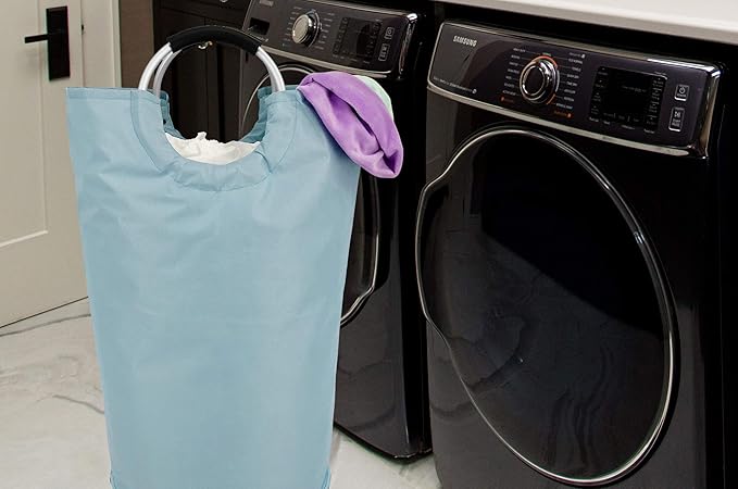 Handy Laundry Bag With Handles - 60L - Collapsible Fabric Laundy Hamper Bag - Laundry Basket For Dorm - Waterproof - Foldable - Suitable for a Dorm Clothes Hamper (Pack of 2)
