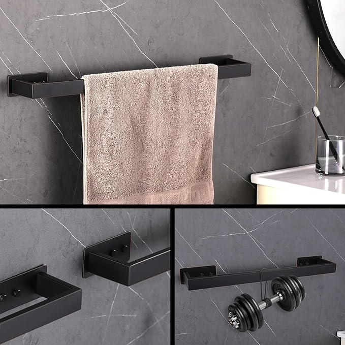LANC ORB Hand Towel Holder 12-Inch Self-Adhesive Towel Bar for Bathroom Wall Mounted and No Drilling Towel Ring, Sticky on Kitchen Bathroom Towel Rod Oil Rubbed Bronze, A8310ORB-L3