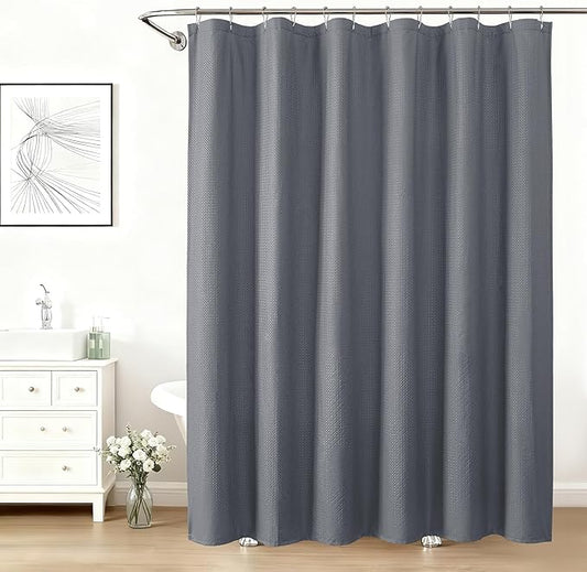 Aiyufeng Grey Shower Curtains for Bathroom，Dot Like Embossed Textured Waterproof Fabric Shower Curtain，Hotel Luxury Quality & Soft Cloth，Machine Washable，72Wx78L