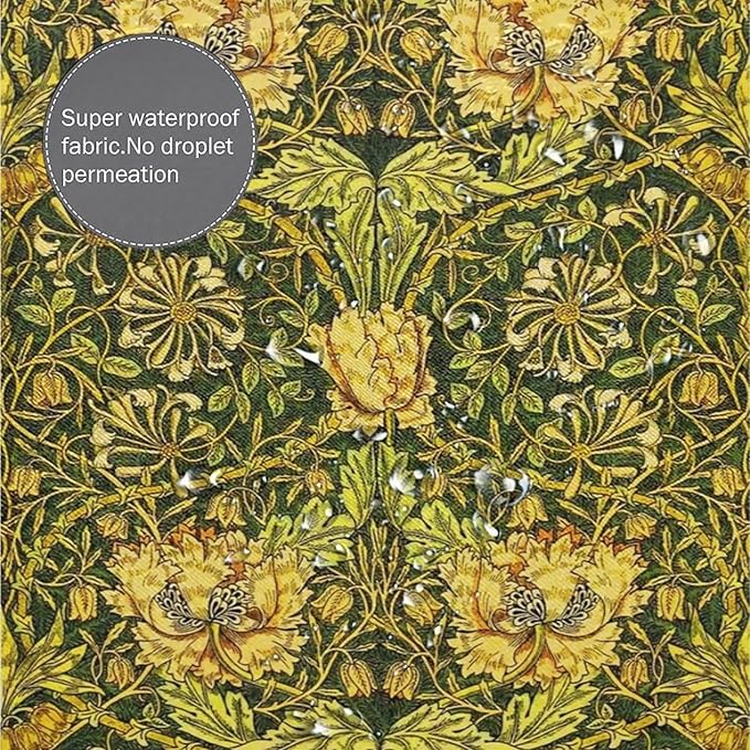 Retro Flower Shower Curtains William Morris Vintage Country Boho Flower Art Print Shower Curtains 72""×78"" Inch, Style-3