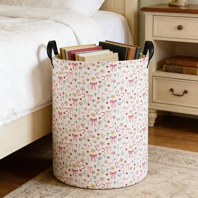 Laundry Hamper Baby Nursery Hamper Waterproof Foldable Kids Laundry Basket Kids Dirty Clothes Hampers Girl Room Decor for Home Gift Baskets(Bouquet)