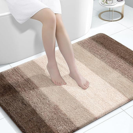 OLANLY Bathroom Rugs Mat 44x32, Extra Soft Absorbent Microfiber Bath Rugs, Rubber Backing, Quick Dry, Machine Washable Bath Mats for Bathroom Floor, Tub and Shower, Home Decor Accessories, Light Brown