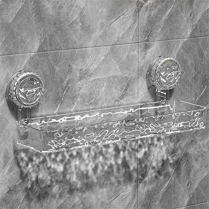 Strong Suction Bathroom Shelf Space Saving Easy Installation for Smooth Surfaces Great for Organizing Toiletries