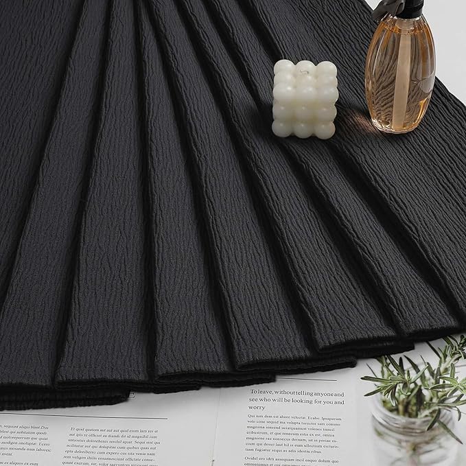 Aiyufeng Fabric Black Long Shower Curtain for Bathroom, 3D Textured Pattern Shower Curtain Hotel Spa Quality, Boho Bathroom Curtain Modern Style Soft Cloth Luxury, Machine Washable,72x84 Inches