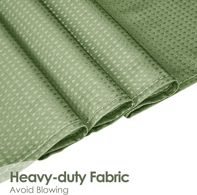 MitoVilla Extra Long Shower Curtain 72 x 84, Sage Green Ombre 84 inch XL Waffle Fabric Shower Curtains for Modern Luxury Bathroom Decor, Waffle Weave Textured 180GSM Weighted Shower Curtain 84 inch