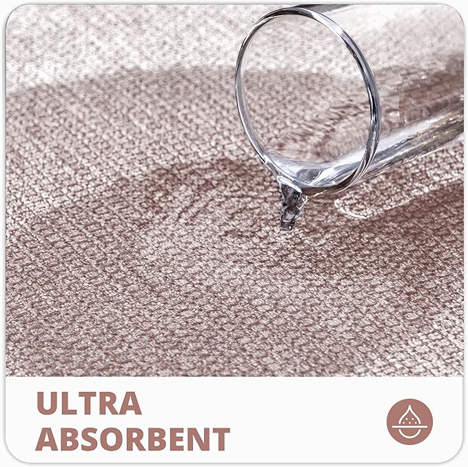 Bathroom Rugs Set 2 Pieces,Thin Bathroom Mats,Toilet Rugs,Quick Dry,Non-Slip,Machine Washable,Low Pile,Absorbent Bath Mats,Shower,Sink,Home Decor Accessories.Beige,1'5"x2'3"+1'8"x2" U Shape