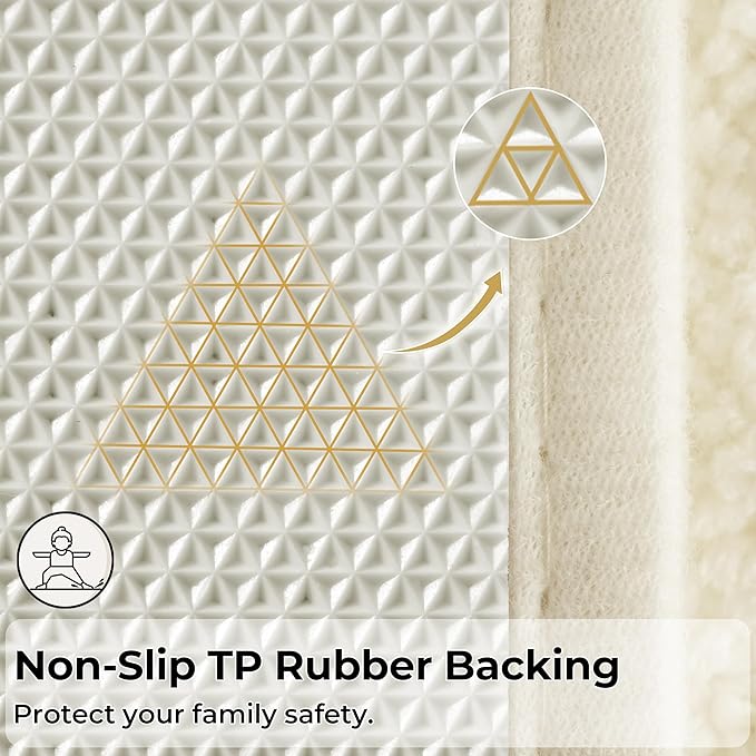 GRANNY SAYS Bathroom Rugs Non Slip, 24" x 36", Bath Rugs for Bathroom Washable, Bath Mats for Floor, Microfiber Bath Mat for Tub, Absorbent Bath Rugs for Shower Room, Ivory