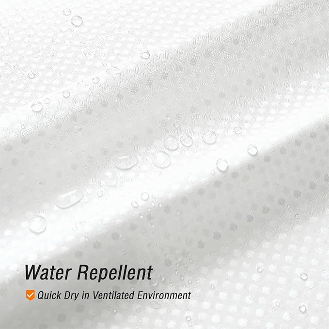 Gibelle Long Shower Curtain 72 x 78, 230GSM Tall Waffle Weave Textured Fabric Shower Curtain for Bathroom, Water Repellent, Machine Washable, White