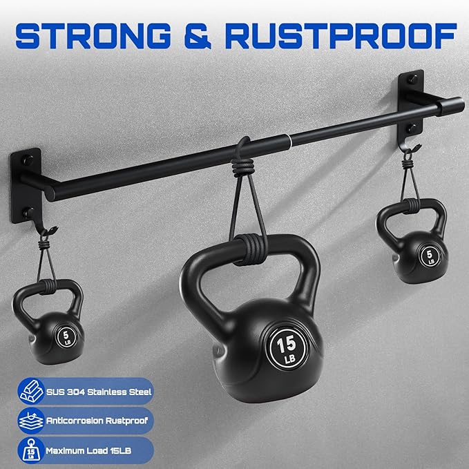 Adjustable Towel Rack for Bathroom, Stainless Steel Sturdy Towel Bar Rod (14.5”-23.6”) Wall Mount, Rustproof Towel Holder with Hanger Hook, Space-Saving Towel Rail for Bathroom Kitchen - Black