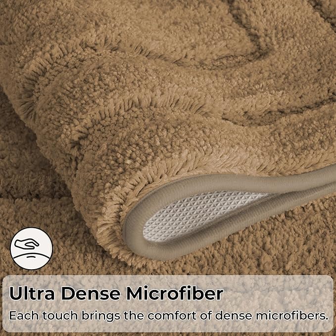 GRANNY SAYS Bathroom Rugs and Mats, 16" x 24" Non-Slip Bath Mat for Bathroom, Super Soft Absorbent Microfiber Bath Rug, Machine Washable and Dry, Small Champagne Rug for Shower, Tub and Bath Floor