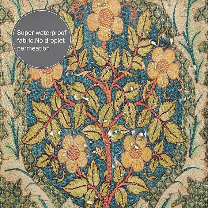 William Morris Botanical Art Shower Curtain,Vintage Famous Floral Shower Curtain Set 72""×84"" Inch, Style-5