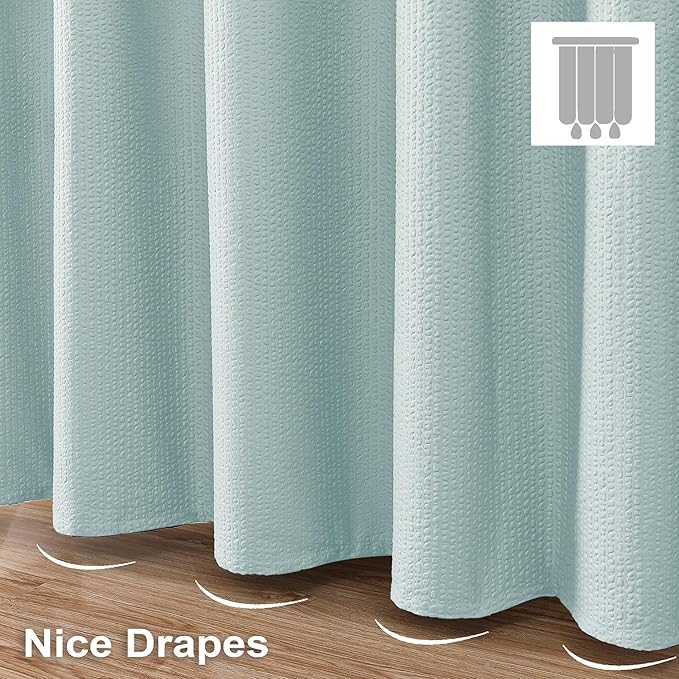 OVZME Small Stall Shower Curtain - Embossed Textured Bathroom Curtain, 36 x 72 Shower Curtain for RV Camper, Machine Washable Water Resistance, Light Green
