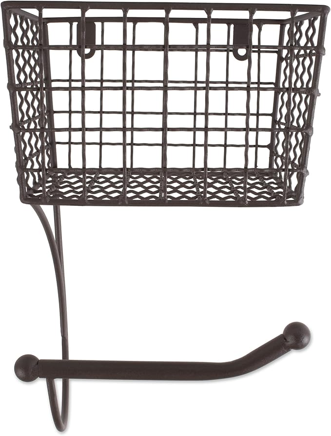 DII Rustic Farmhouse Bathroom Décor, Metal Storage, Toilet Paper Holder, Rustic