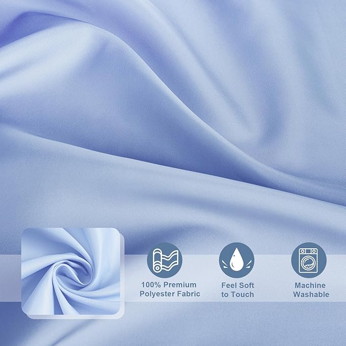 AooHome Fabric Narrow Shower Curtains, Cloth Ombre Blue Shower Curtain Sets, Washable Fabric Blue and White Shower Curtain, Rustic Farmhouse Bathroom Shower Curtains, 36x72 Inches