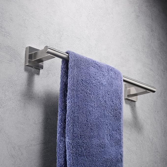 Miyili 15.75-Inch Towel Bar SUS 304 Stainless Steel Towel Holder Rack for Bathroom Wall Mount Brushed Finish, A02N40A