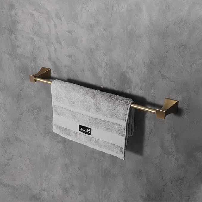 Bath Towel Bar, GALIM GLQPT-P, Towel Rail for Bathroom Wall Mounted, Heavy-Duty Bathroom Towel Holder Organizer, Stainless Steel Minimalist Home Decor Towel Rod, Satin Brass Finish