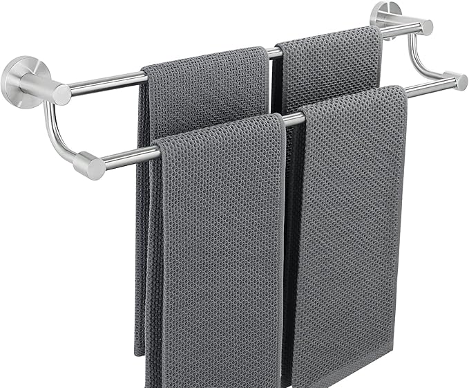 Alise Double Towel Bars,24 Inch Towel Rack for Bathroom, Wall Mount Towel Holder, Quick Drying Towel Hanger SUS304 Stainless Steel Towel Rail, Brushed Nickel, GOY4600-LS
