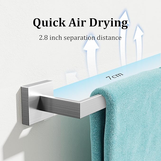 Alise Brushed Nickel Towel Bar, 28 Inch Towel Racks for Bathroom, SUS304 Stainless Steel Towel Holder Wall Mounted, Heavy Duty Towel Hanger for Bathroom & Kitchen (Brushed Nickel)