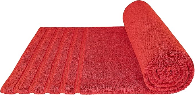 American Soft Linen 35x70 Jumbo Large Bath Towel, 600 GSM 100% Cotton Turkish Bath Sheet, Oversized Luxury Bath Towel for Bathroom Beach and Pool, Red
