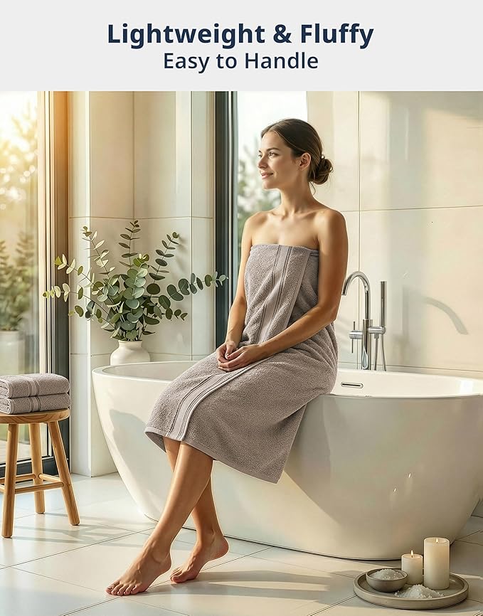 LANE LINEN 100% Mercerized Cotton Bath Towel Set of 12 – Zero Twist Shower Towels, 4 Bath, 4 Hand Towel & 4 Washcloths, Quick-Dry, Luxuriously Soft & Durable, Perfect for Everyday use – Platinum
