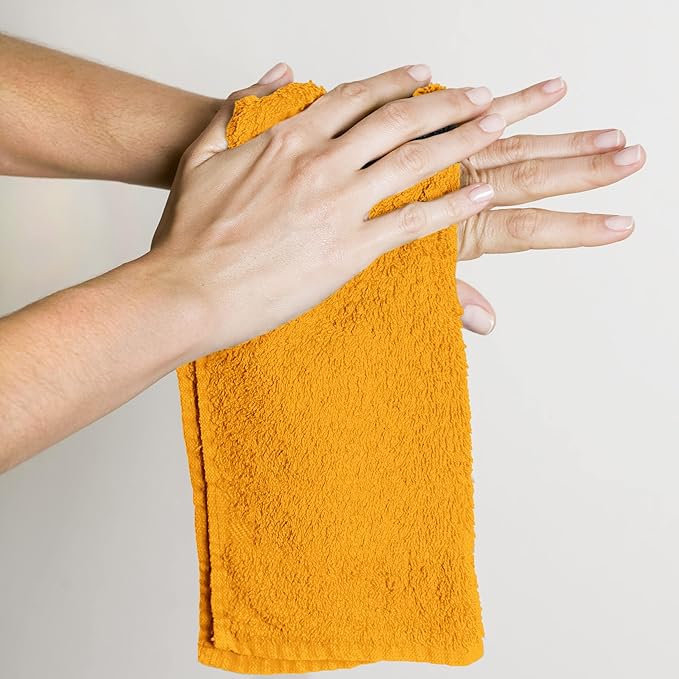 Utopia Towels 12 Pack Cotton Washcloths Set, 100% Ring Spun Cotton, Premium Flannel Face Cloths, Highly Absorbent and Soft Feel Fingertip Towels, Electric Blue, Hunter Green, Red, Mustard